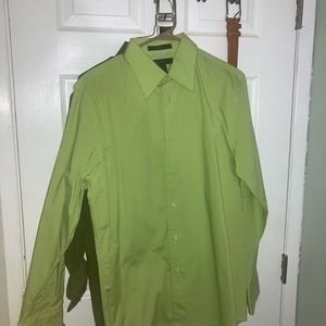 Express Design Studio Premium Woven Cotton Men's Modern Fit Dress Shirt Size L